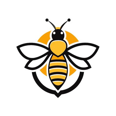 Concepto Del Logotipo De La Abeja Mel Fera Vector Premium