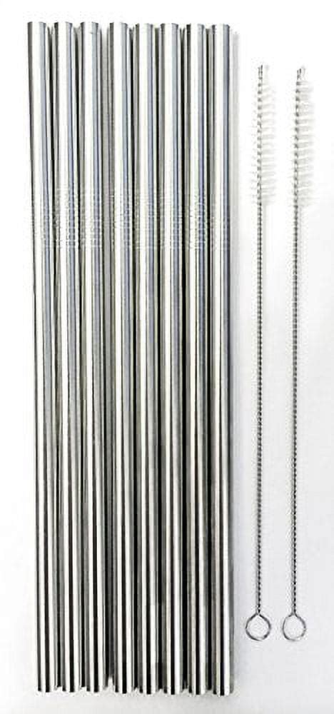 8 Stainless Steel Wide Smoothie Straws Cocostraw Large Straight