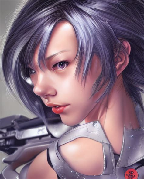 KREA AI Female Character By Masamune Shirow Hyperrealism