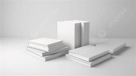 Background Mockup Siap Buku Putih Terisolasi Dikelilingi Oleh 3d