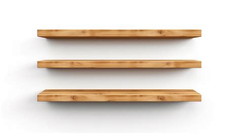 D Illustration Of An Isolated Wooden Shelf On A White Background