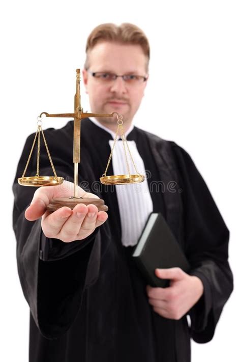 Judge Holding A Scale Of Justice