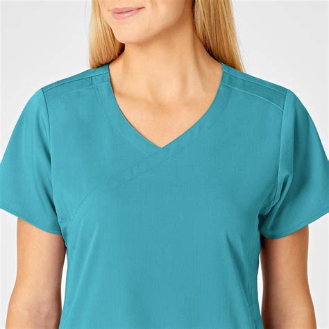 Pro Women S 4 Pocket Wrap Scrub Top Teal Blue Wink Scrubs