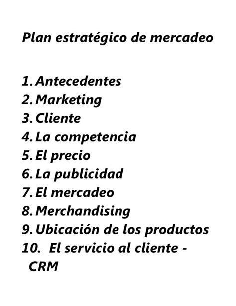 Plan estratégico de mercadeo