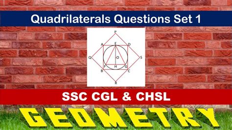 SSC CGL Geometry Quadrilaterals Set 1