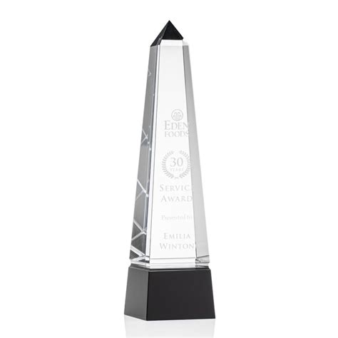 Groove Obelisk Award Optical Black Engraving Included Trophy