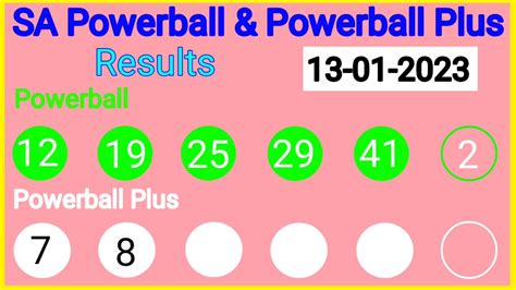 SA Powerball Powerball Draw Results 13 January 2023 SA PowerBall