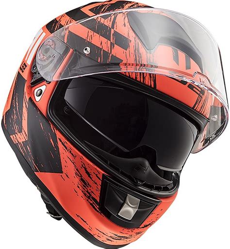 Casco Moto Integrale Ls Ff Vector Hunter Nero Arancio Opaco Vendita