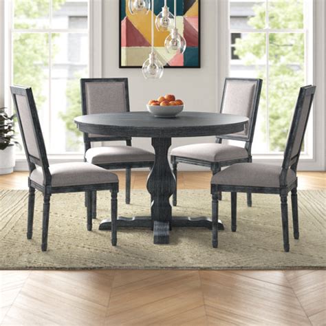 Laurel Foundry Modern Farmhouse Burnley 5 Piece Pedestal Dining Set