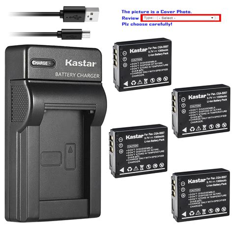 Kastar Battery Slim Charger For Panasonic CGA S007 Panasonic LUMIX