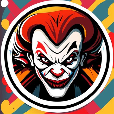 Premium Vector Clown Head Joker Mascot Logo Hand Drawn Flat Stylish