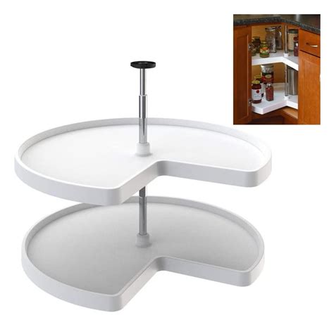 28 Inch White Lazy Susan Turnable Kidney Shape Lazy Susan Kitchen