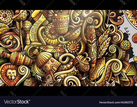 Africa Hand Drawn Doodle Banner Cartoon Detailed Vector Image