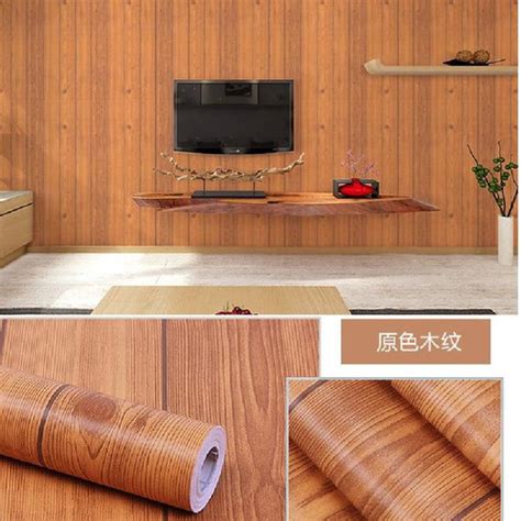 Jual WALLPAPER STICKER DINDING MOTIF KAYU COKLAT UKURAN 45 CM X 10 M