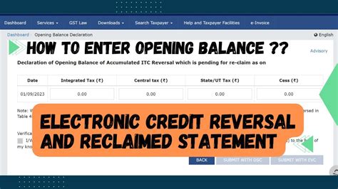 Electronic Credit Reversal And Reclaimed Statement Latest Changes In