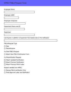 Fillable Online Med Umich HRSC FMLA Request Form Med Umich Edu Fax