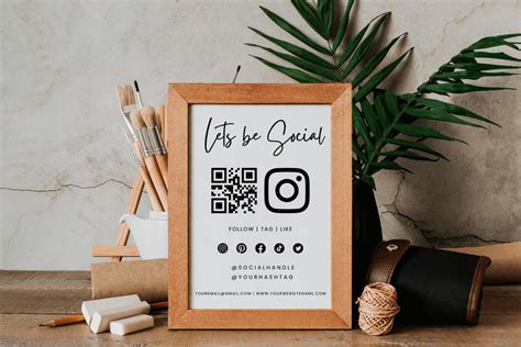 Qr Code Social Media Sign Template Gr Fico Por Haffa Studio Creative