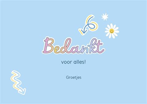 Bedankkaart Vrolijke Stickers Bedankkaartjes Kaartje Go