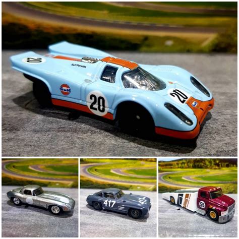 Hot Wheels Premium Iconic Racers Carry On Jaguar Light Weight Mercedes