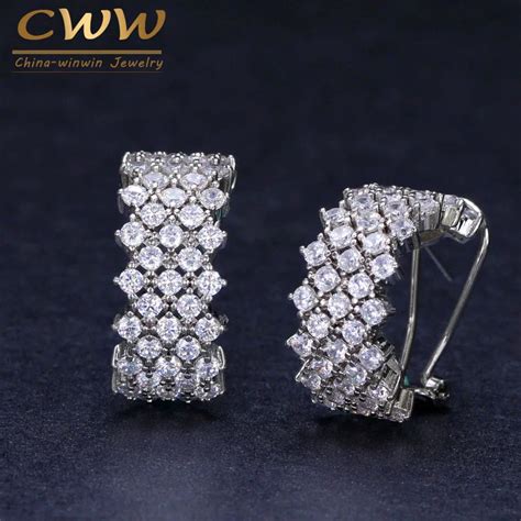 Cwwzircons High Quality Rose Gold And Silver Color Shiny Aaa Cubic