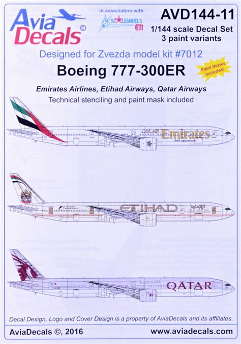 Modelimex Online Shop 1144 Decals B777 300er Emirates Etihad