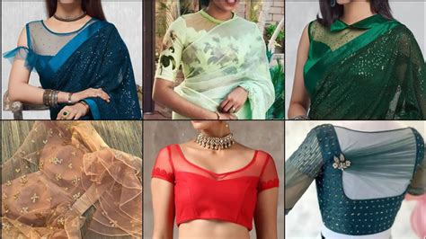 Party Wear Saree Net Blouse Design Patterns Net Saree Blouse Designs