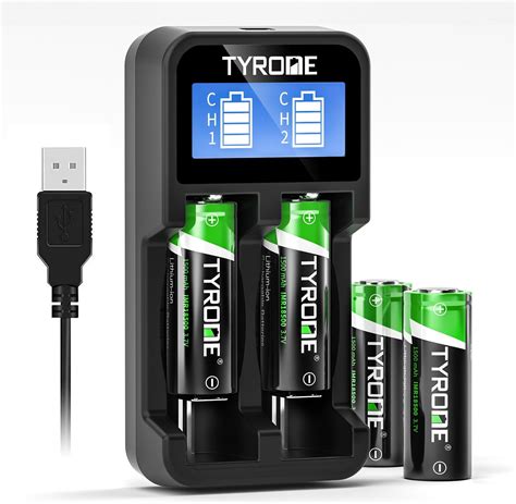 Amazon Tyrone 18500 Rechargeable Batteries With Charger 4 Pack