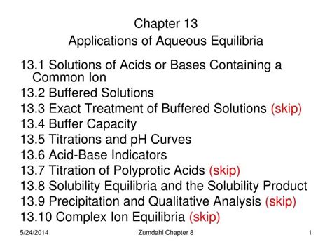 Ppt Chapter 13 Applications Of Aqueous Equilibria Powerpoint Presentation Id 801163