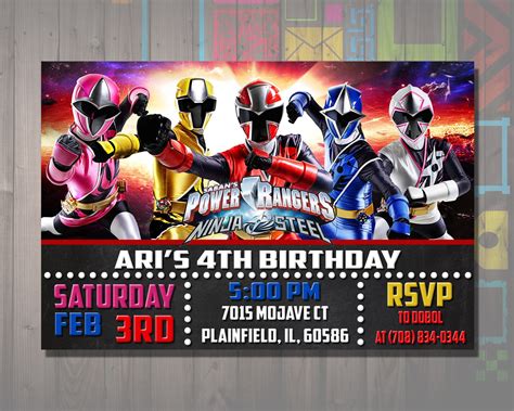 Power Ranger Birthday Invitation