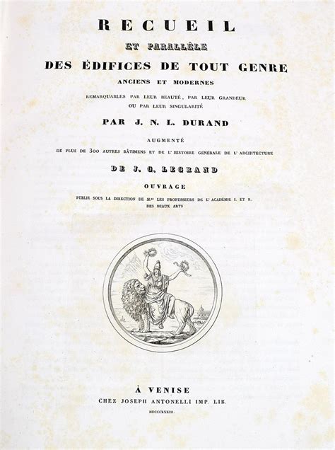 Raccolta E Parallelo Delle Fabbriche Classiche Di Tutti I Tempi D Ogni