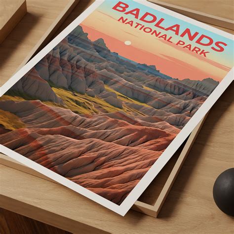 Badlands Travel Poster, South Dakota Art, South Dakota Print, Badlands Poster, National Park ...