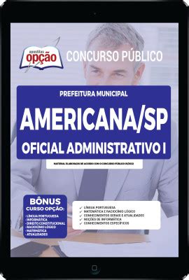 Apostila Prefeitura De Americana PDF Oficial Administrativo I 2022