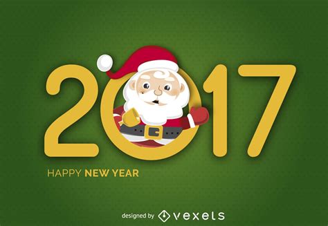 2017 Banner With Santa Claus Vector Download