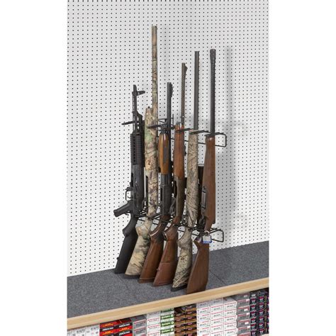 Rifle Locking Leans Right Display Peg Board Sku P Rack Em