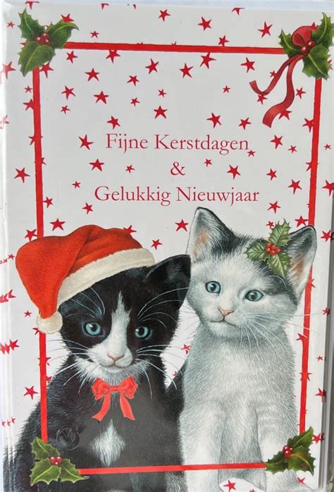 Kerstkaarten Franciens Katten Zwarte En Witte Poes Kerst Kaarten