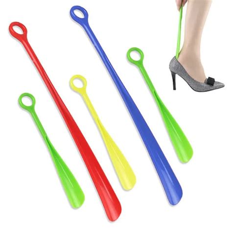 Plastic Extra Long Handle Shoe Horn Shoehorn Flexible Easy Sturdy Slip