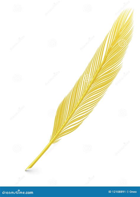 Golden Feather Quill Stock Image - Image: 12108891