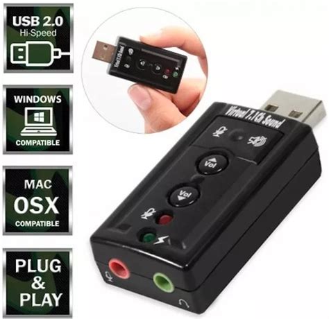 Tarjeta Sonido Externa Usb Audio Virtual Aux Mic En