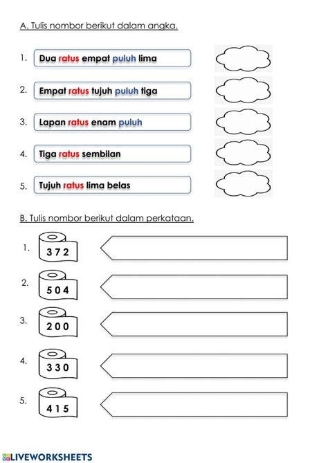 Nombor Dan Operasi Worksheet For Tahun 2 Tulisan Pengikut Empati