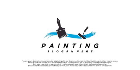 Premium Vector Painting Logo Design Renovation Icon Painting Home