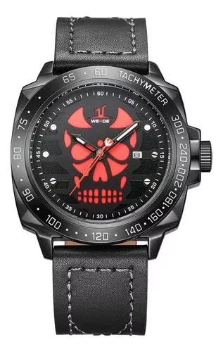 Reloj analógico Weide Uv 1510 para hombre negro y rojo MercadoLibre