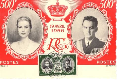 ANSICHTSKARTE MONACO HOCHZEIT Grace Kelly Fürst Rainier III von Monaco