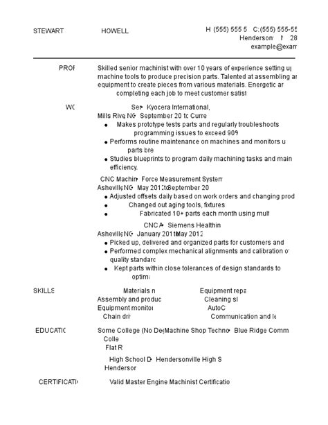 Machinist Resume Examples for 2024 (Template and Guide)