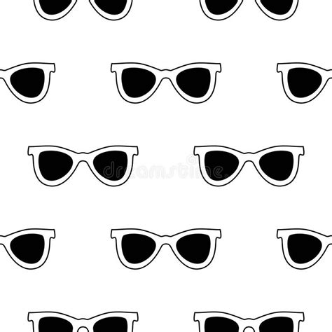 Sunglasses Seamless Black And White Pattern Stock Vector Illustration Of Sunglasses Optical