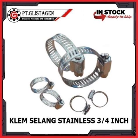 Jual Klem Selang Hose Clamp Stainless Steel Berkualitas 3 4 Inch