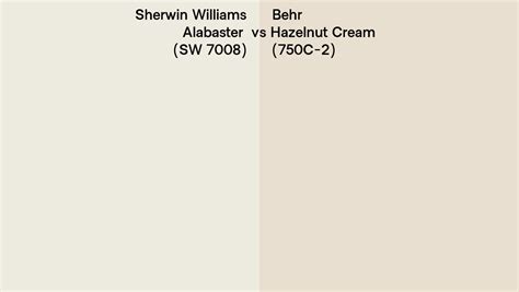 Sherwin Williams Alabaster Sw 7008 Vs Behr Hazelnut Cream 750c 2