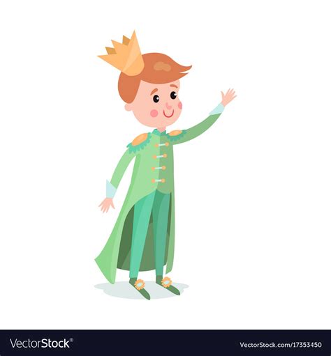 Prince Fairytale Cartoon Character Brave Medieval Vector Image