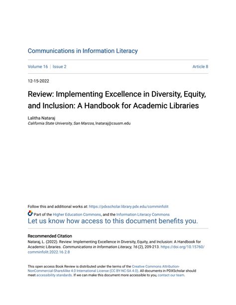 Pdf Review Implementing Excellence In Diversity Equity And