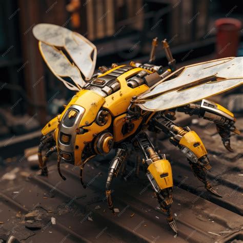 Premium Photo Cyberpunk Realism Stunning Depictions Of Bees In