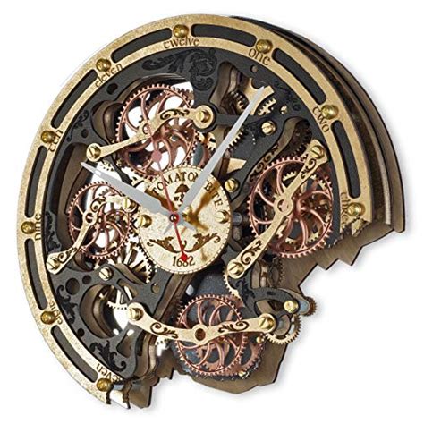 A Stunning Black Gold Moving Gear Wooden Handcrafted Wall Clock Viral